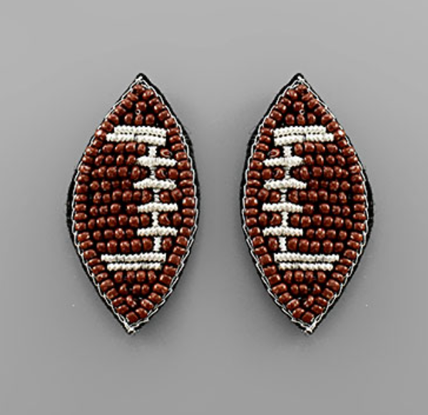 Beaded Football Earrings