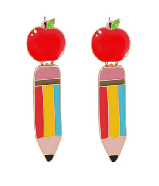 Apple Pencil Epoxy Earrings