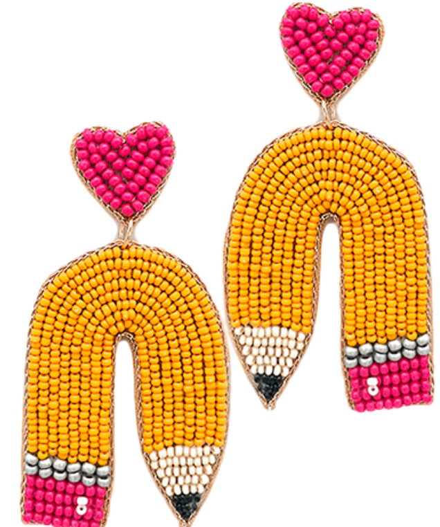 Heart Pencil Earrings