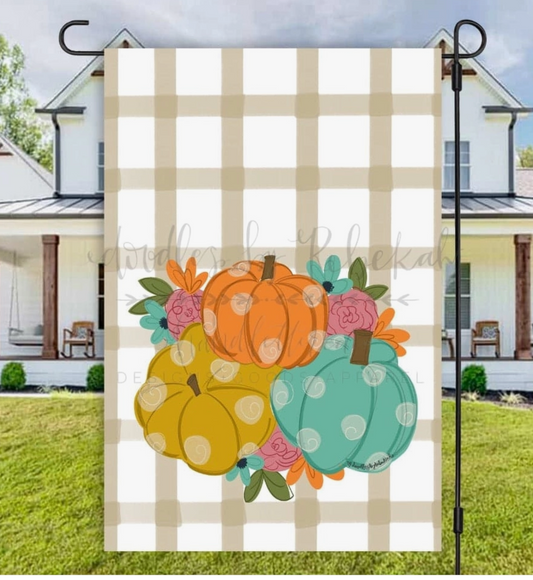 Multi Pumpkins Garden Flag