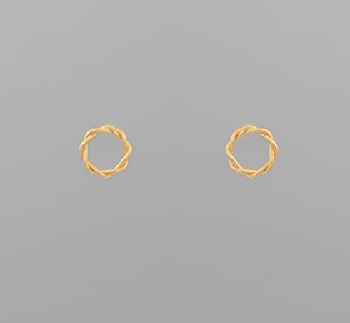 Small Twisted Circle Studs