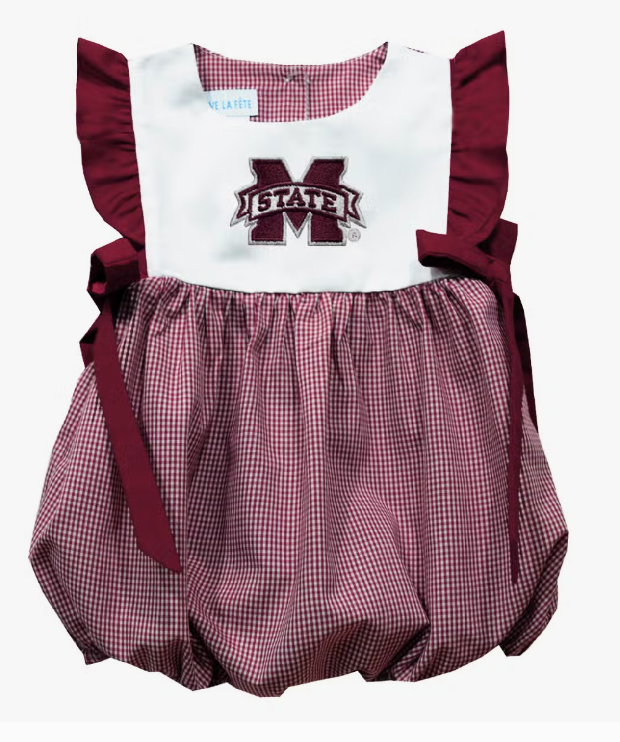 MSU Embroidered Gingham Girls Bubble