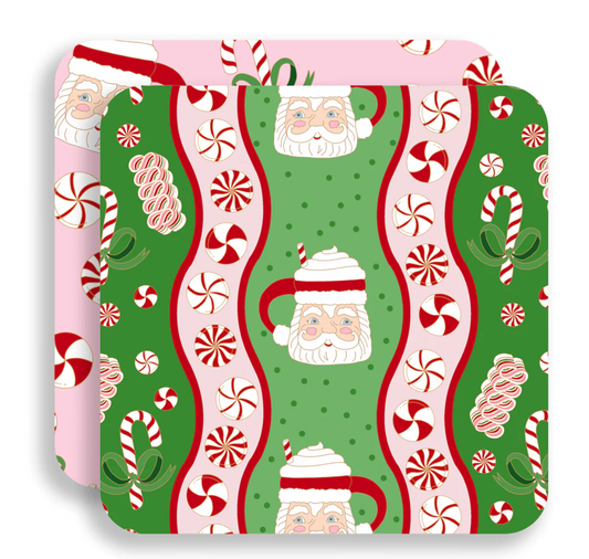 Christmas Sweets Double-Sided Thick Paper Coasters (Set of 8)