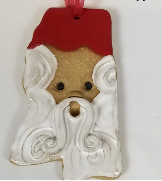 Tab Boren Pottery MS Santa Ornament