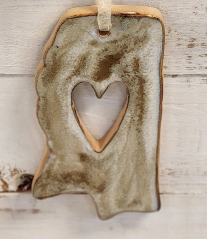 Tab Boren Pottery MS Heart Ornament