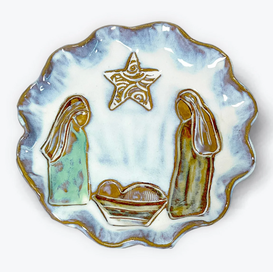 Tab Boren Pottery Nativity Plate