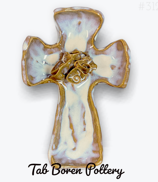Tab Boren Pottery 2023 Large Rose Cross