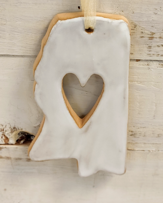 Tab Boren Pottery MS Heart Ornament