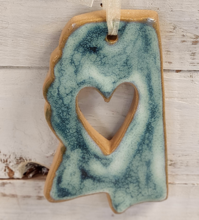 Tab Boren Pottery MS Heart Ornament