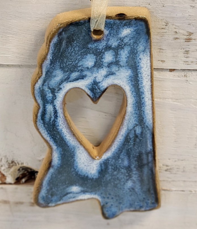 Tab Boren Pottery MS Heart Ornament