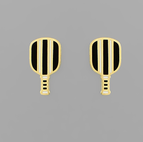 Stripe Pickleball Paddle Earrings
