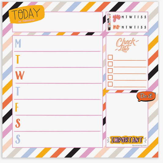 Super Stripe Weekly Square Schedule Pad