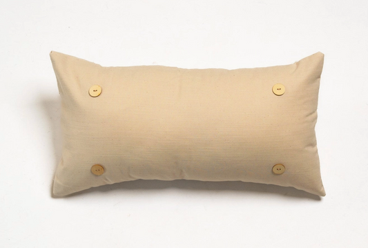 Natural Washed Cotton Button Pillow
