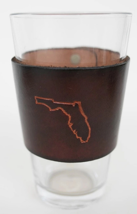 Leather Pint Glass Wrap