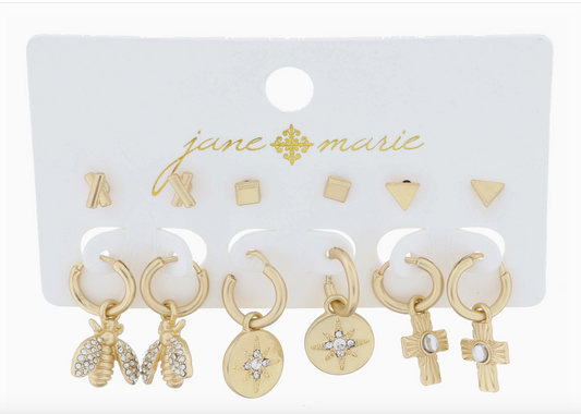 Jane Marie Hoop & Stud Set