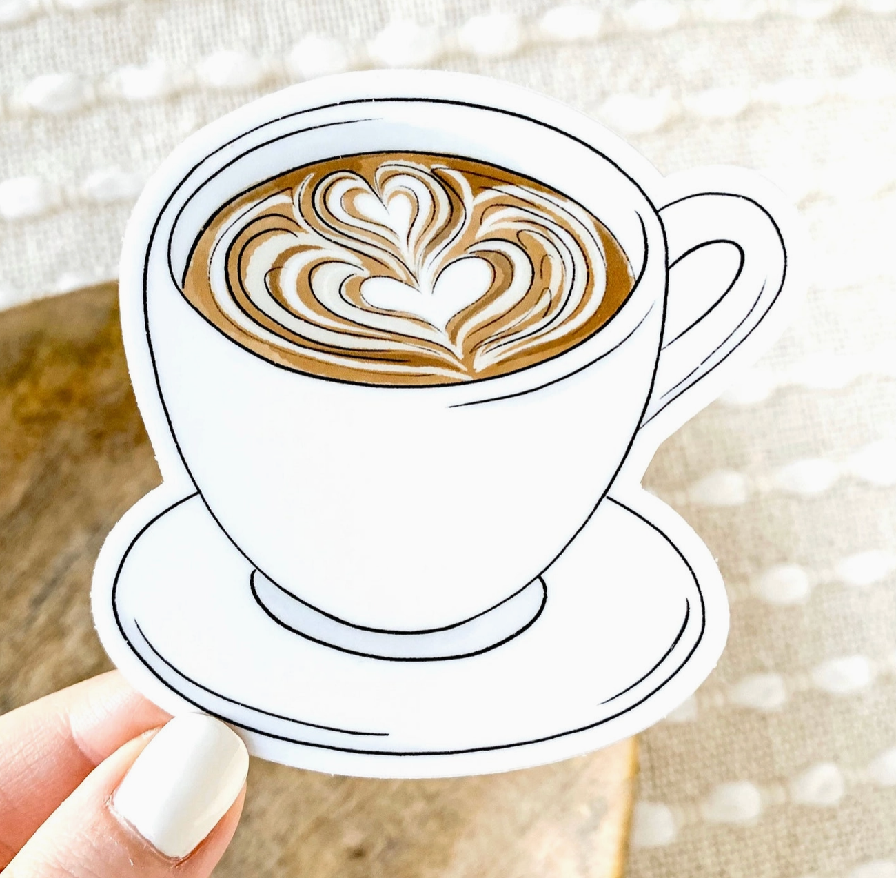 Latte Art Coffee Mug Sticker