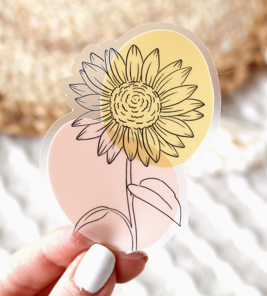 Clear Abstract Sunflower Sticker