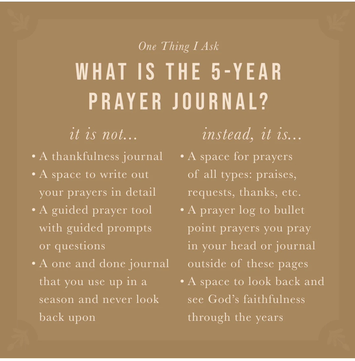 Edinburgh Theme One Thing I Ask 5-Year Prayer Journal
