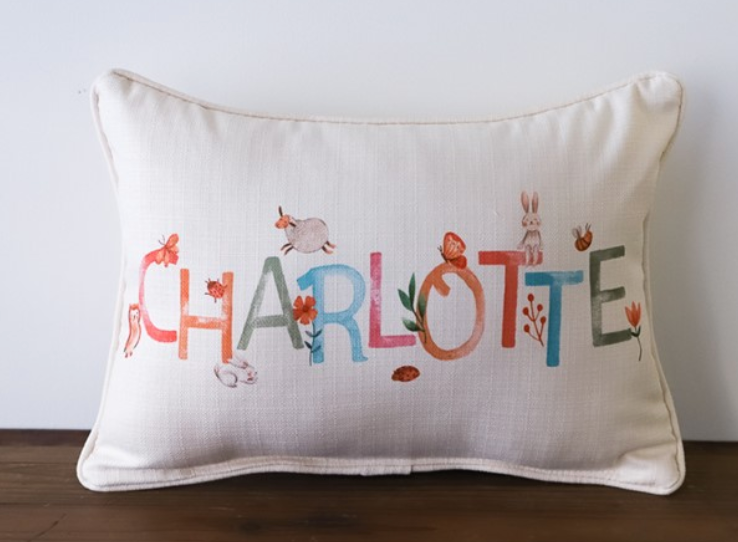 Woodland Girl Name Pillow