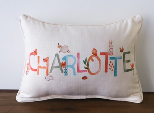 Woodland Girl Name Pillow