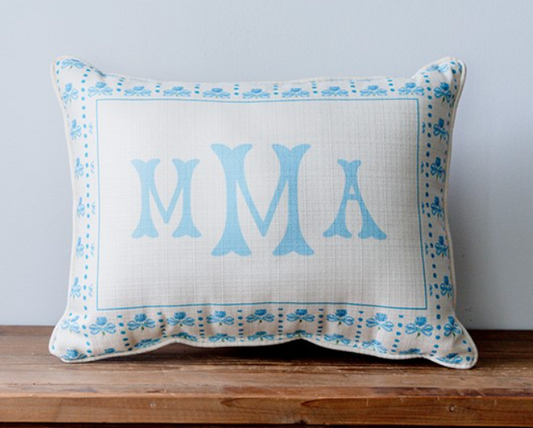 Blue Hydrangea Initial Pillow