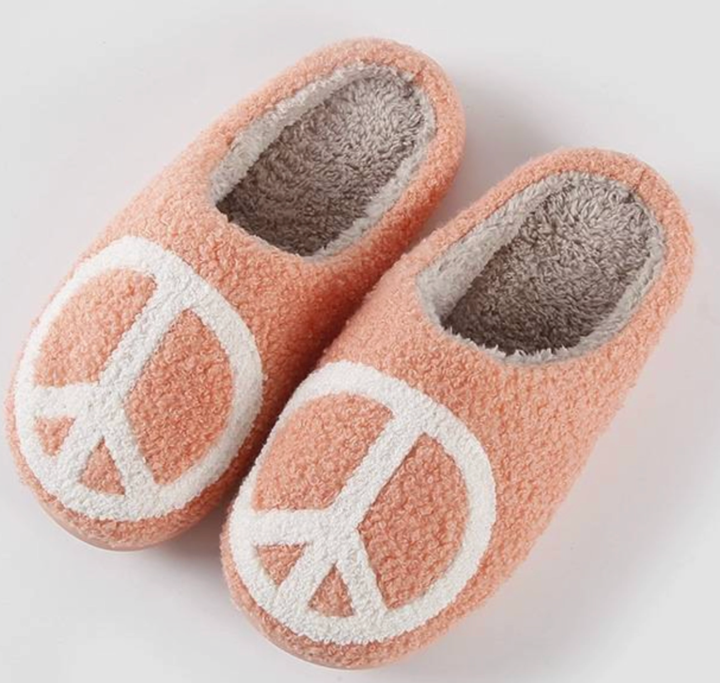 Peace Sign Sherpa Slippers