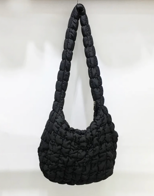 Quilted Crossbody Puffer Tote Bag