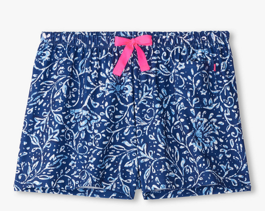 Women's Batik Flowers Pajama Shorts