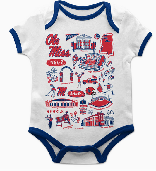 Ole Miss Rebels Sketched Onesie
