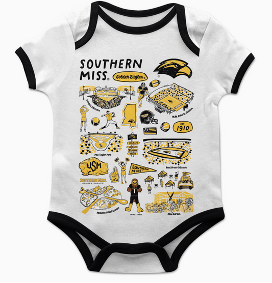 Southern Miss Sketched Onesie