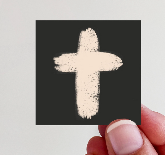 Black Cross Vinyl Sticker