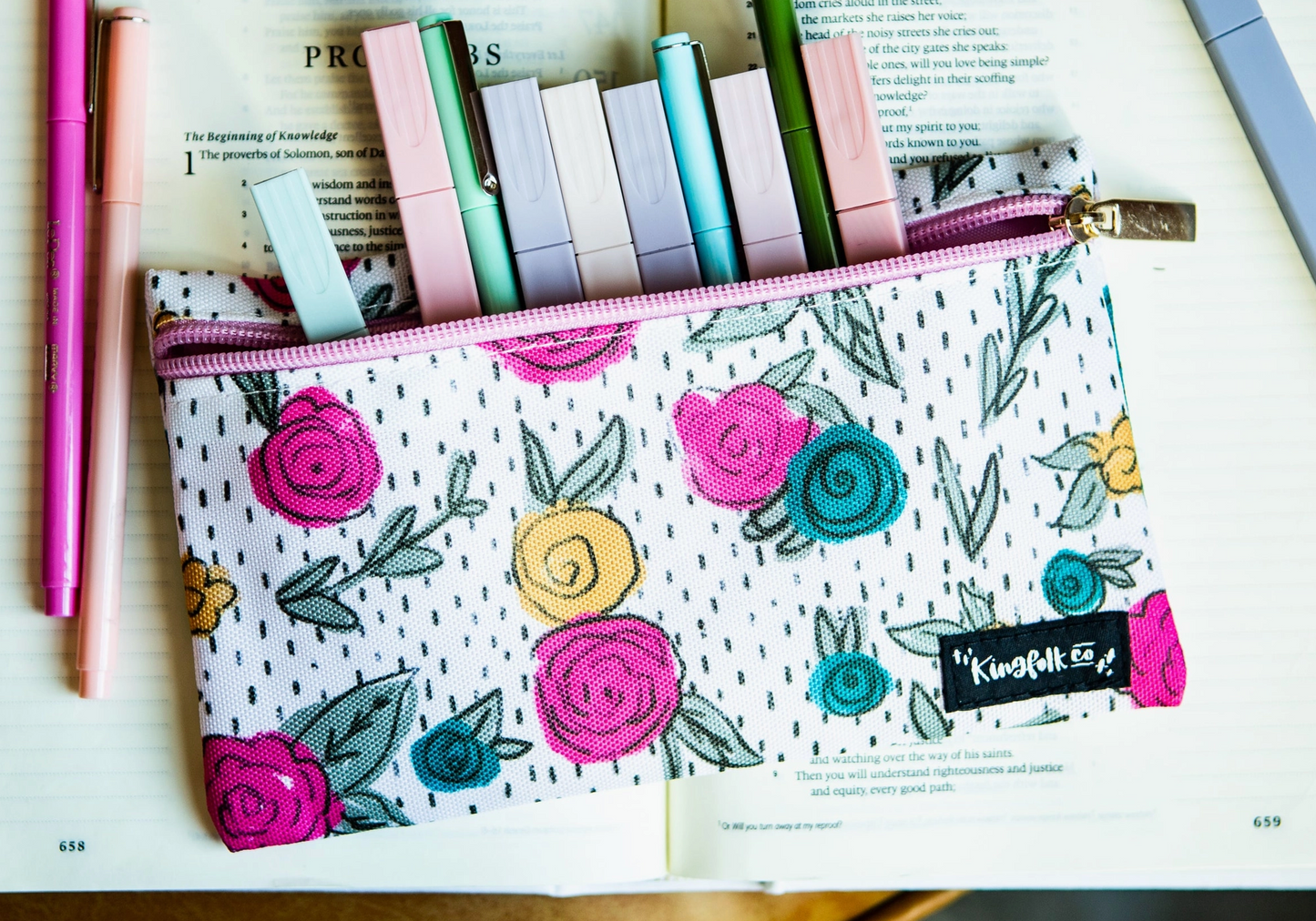 Church Floral Pencil Pouch