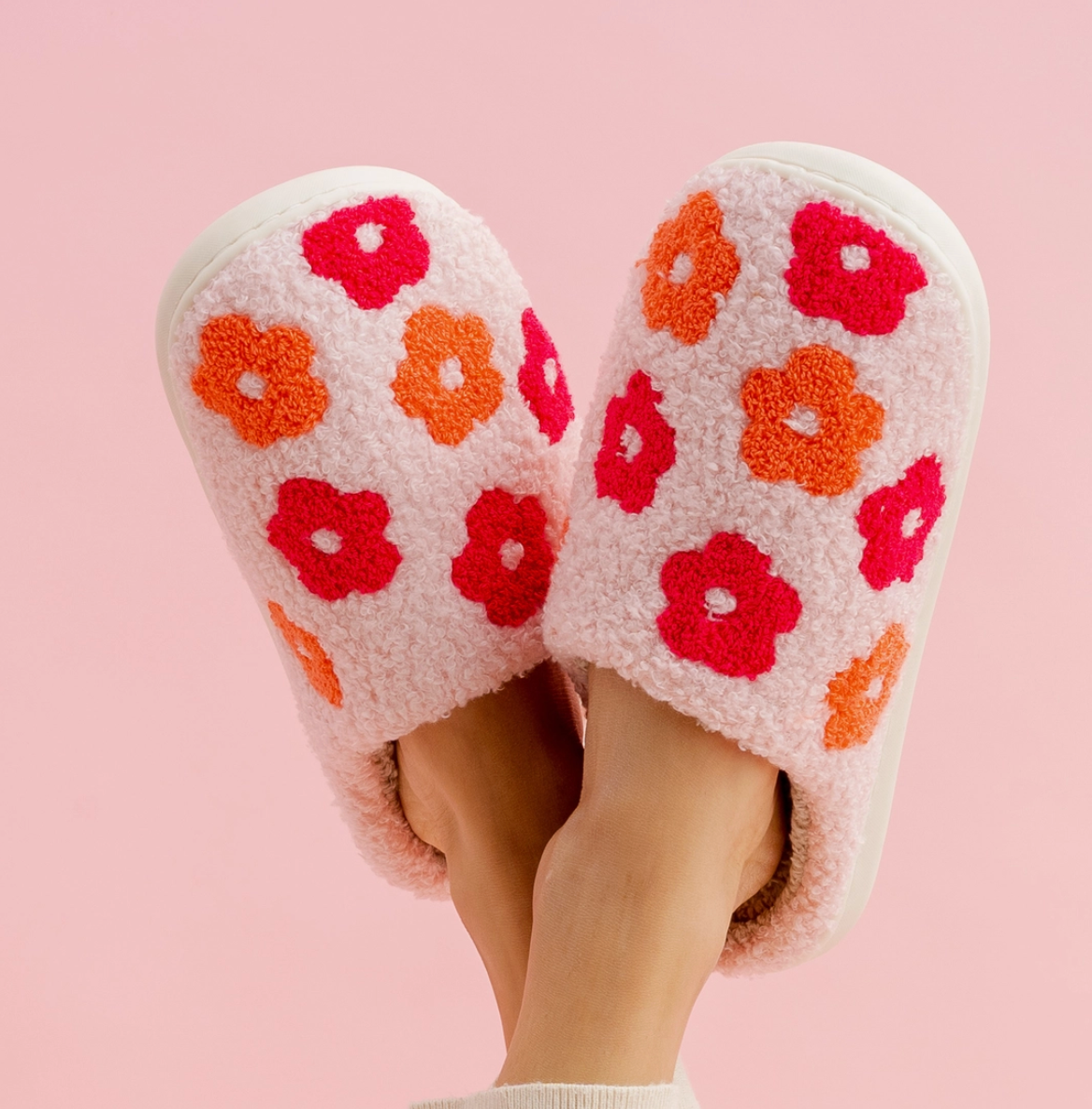 Pink Floral Slippers