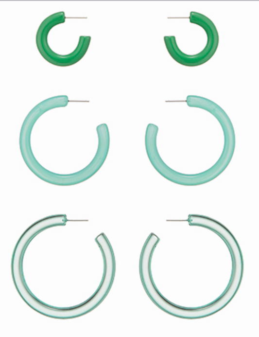 Green Acrylic Hoops