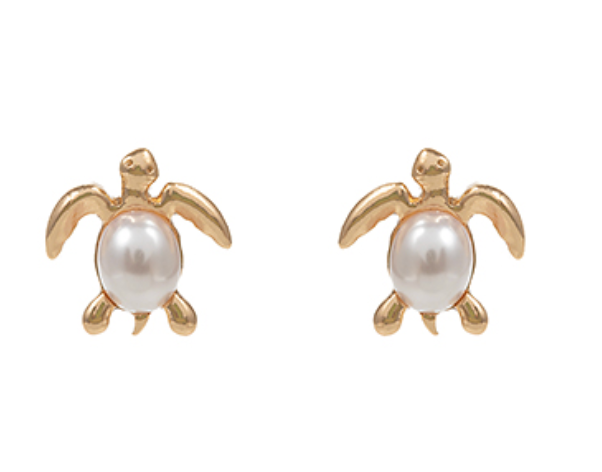 Pearl Turtle Earrings