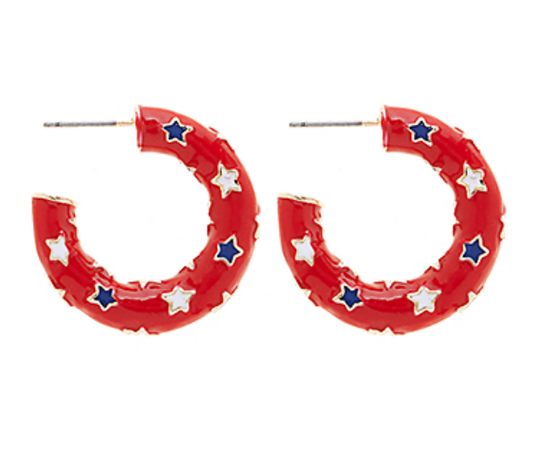 Chunky USA Star Hoops