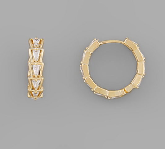 Hypoallergenic Crystal Huggie Hoops