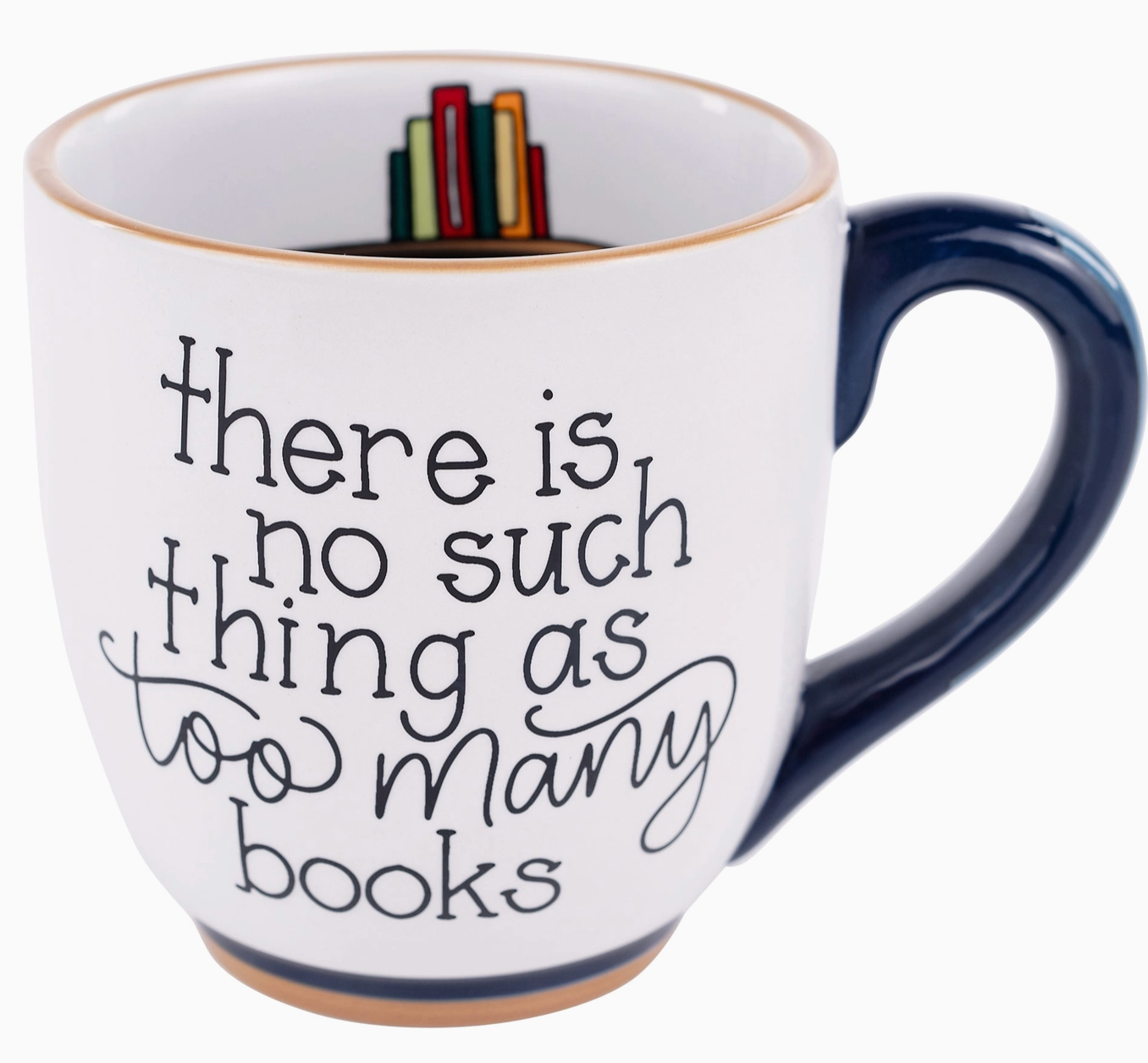 Too Many Books Blue Mug