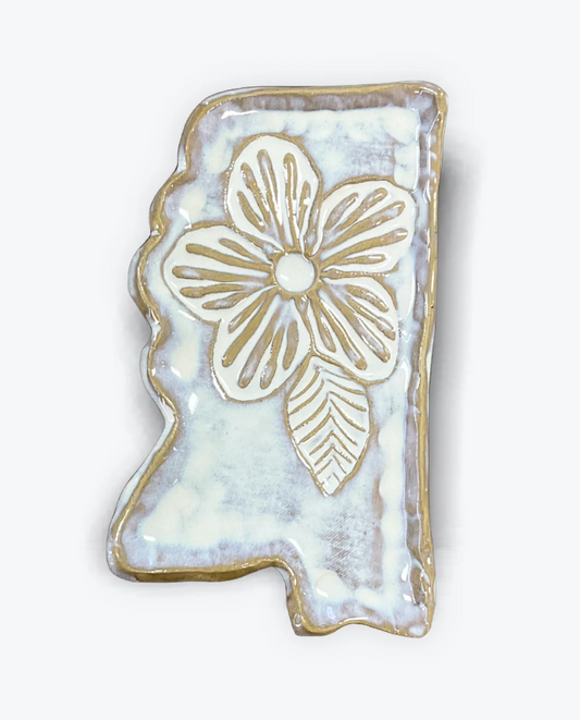 Tab Boren Pottery MS Flower Plate #334