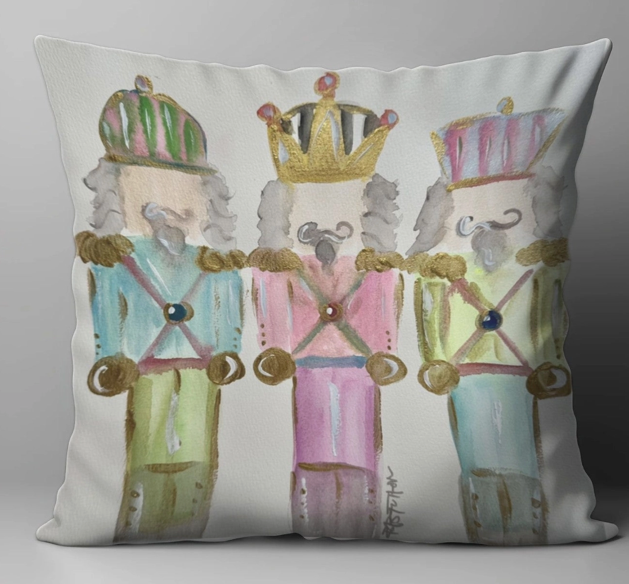 Pastel Nutcracker Pillow 18"x18"