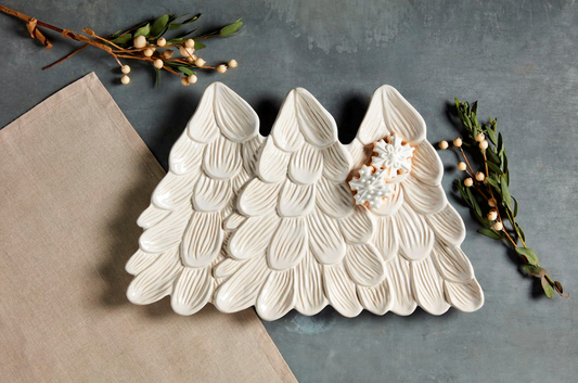 White Christmas Tree Platter