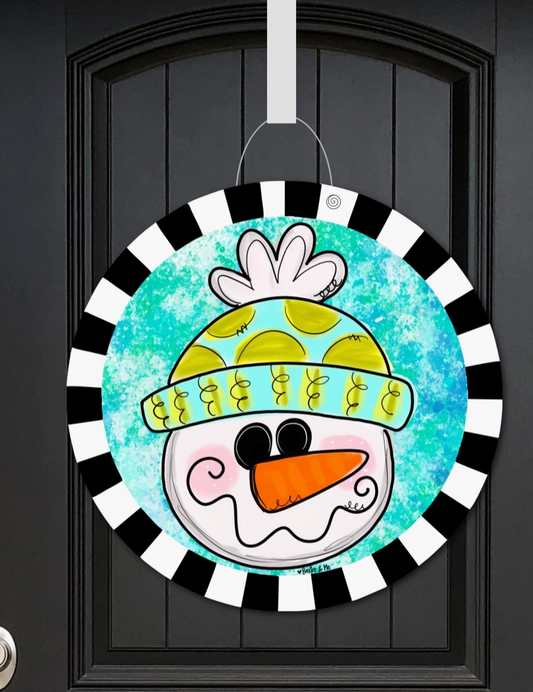 Happy Snowman Door Hanger