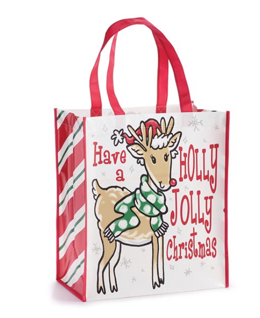 Holly Jolly Christmas Deer Tote