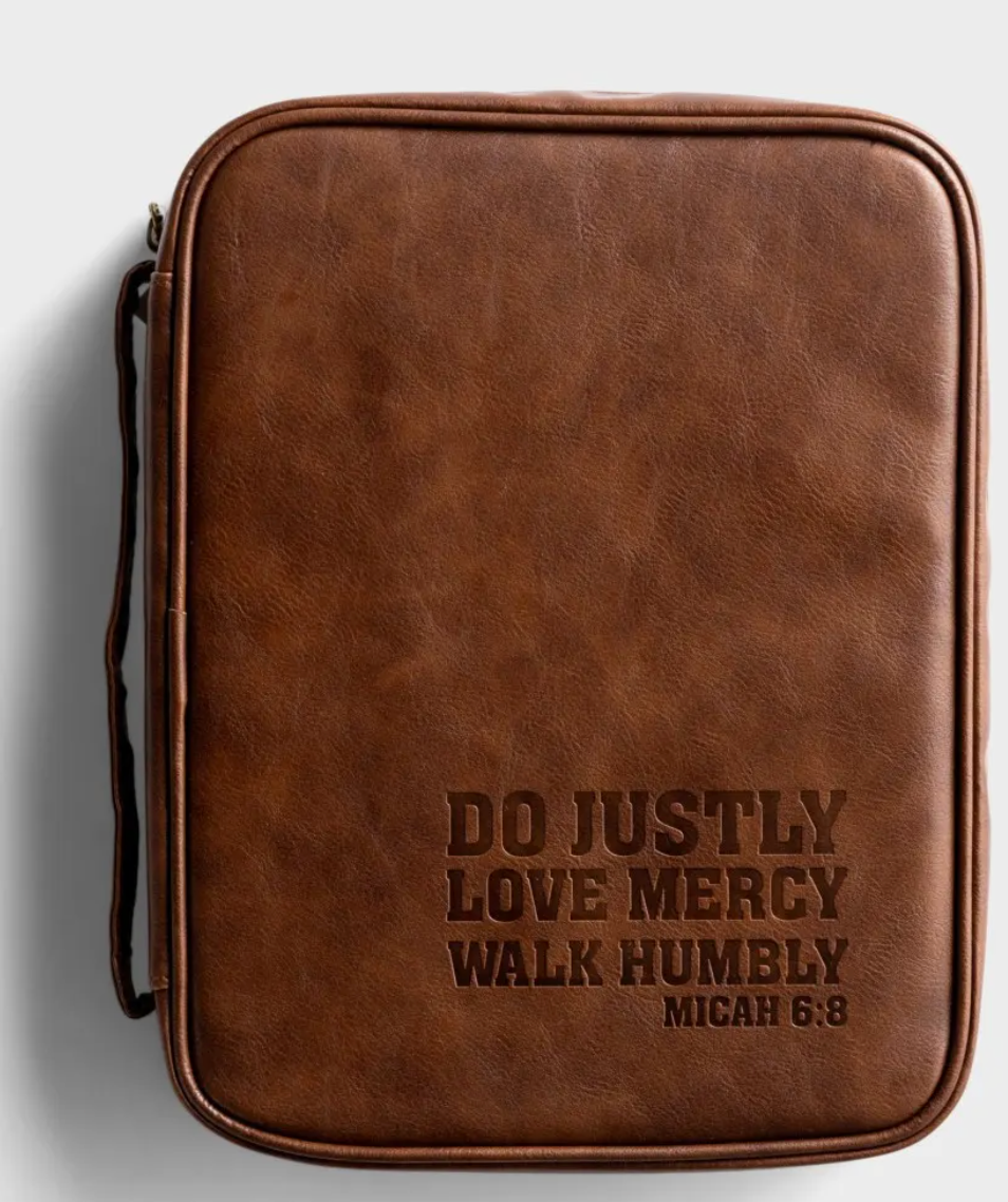 Micah 6:8 Leather Bible Cover