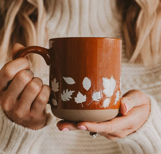 Fall Leaves Stoneware Coffee Mug