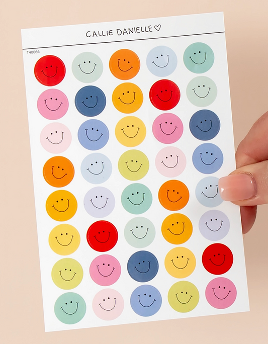 Colorful Smiley Faces Sticker Sheet