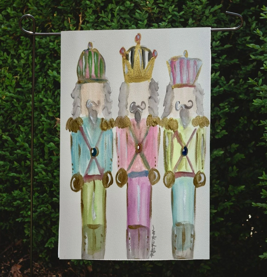 Pastel Nutcrackers Garden Flag