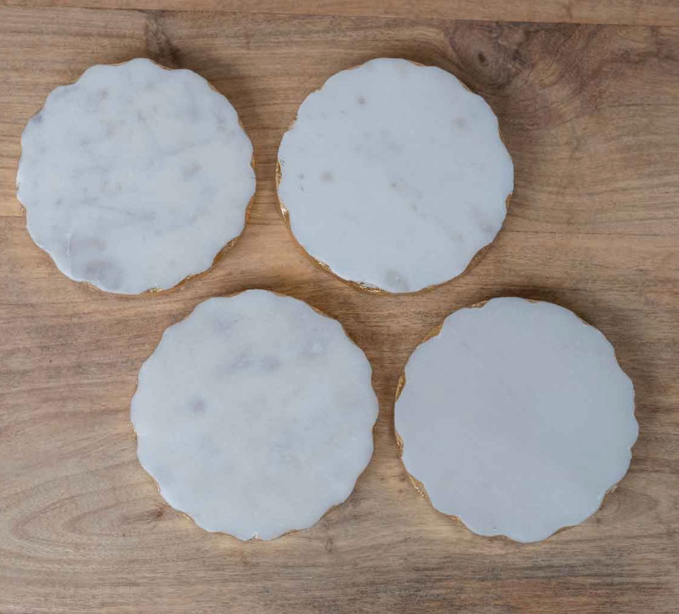 Ferrara Round Marble Coaster Set