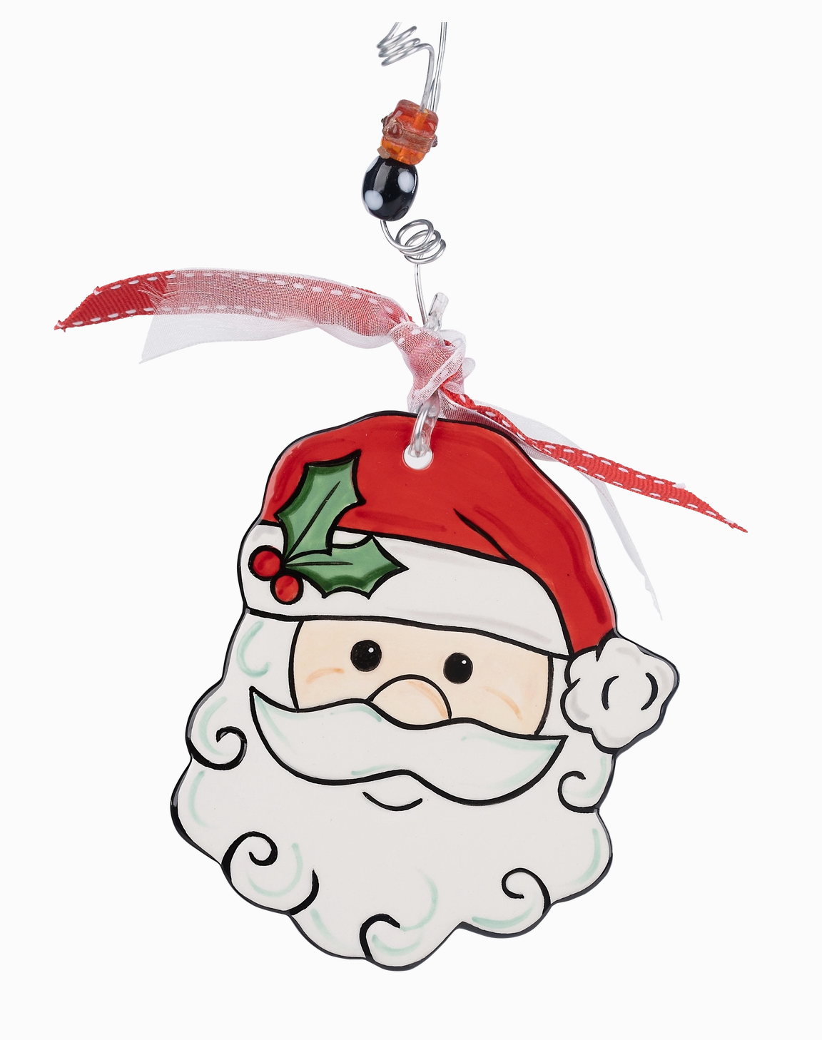 Santa Fluffy Beard Flat Ornament