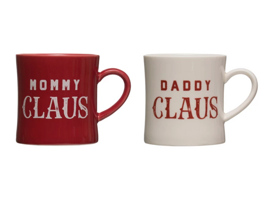 Mommy Daddy Claus Stoneware Mug